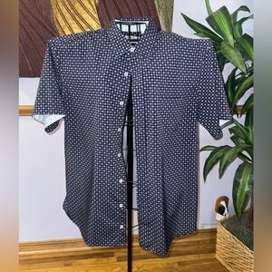 Men's Black and White Checkered Casual Shirt